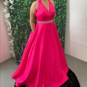 Hot pink occasion gown prom dress